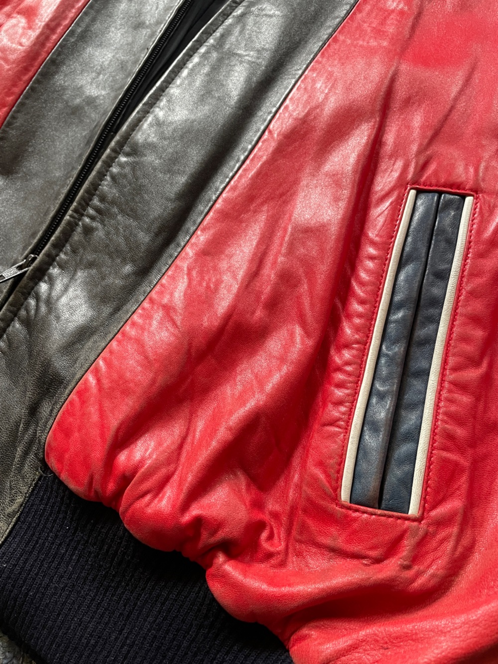 Vintage Michael Hoban USA Flag Leather Jacket circa 1982 - Picture 6 of 8